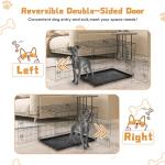 DUMOS 36" Double Door Dog Crate with Tray