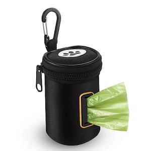 Dog Poop Bag Holder with Clip for Leash