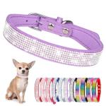 Purple Rhinestone Dog Collar for Small Dogs