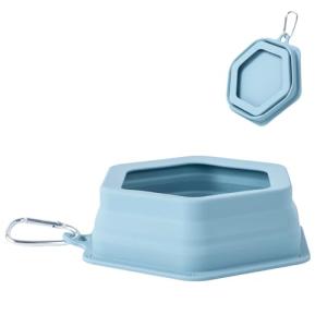 Spill-Proof Collapsible Dog Travel Bowls - Morandi Blue