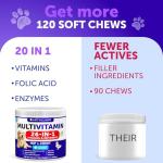 Dog Multivitamin Chews with Glucosamine - 120 Count