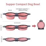SLSON Collapsible Dual Dog Bowls with Lock Clips