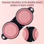 SLSON Collapsible Dual Dog Bowls with Lock Clips