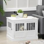 PawHut Wooden Dog Crate End Table for Small Dogs
