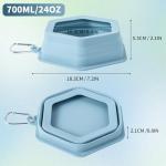 Spill-Proof Collapsible Dog Travel Bowls - Morandi Blue