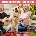 SLSON Collapsible Dual Dog Bowls with Lock Clips