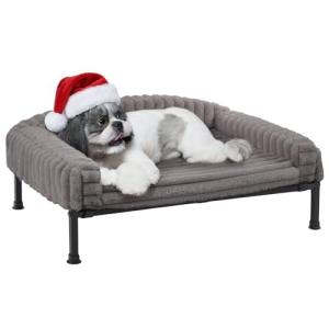 Veehoo Elevated Dog Bed with Bolster Cushion