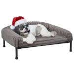 Veehoo Elevated Dog Bed with Bolster Cushion