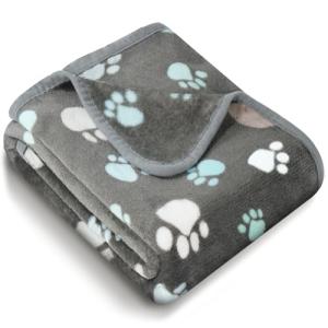 Vowanop Soft Washable Dog Blanket - Flannel Gray