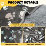 Vowanop Soft Washable Dog Blanket - Flannel Gray