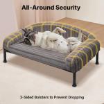 Veehoo Elevated Dog Bed with Bolster Cushion
