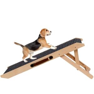 Portable Wooden Dog Ramp with Adjustable Heights