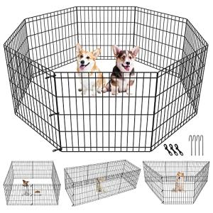Portable Metal Dog Playpen for Indoor/Outdoor Use