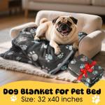 Vowanop Soft Washable Dog Blanket - Flannel Gray