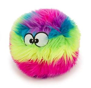 goDog Rainbow Squeaky Plush Ball Dog Toy