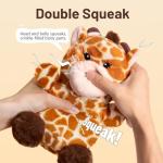 BluBrk Plush Giraffe Dog Toy with Squeakers