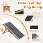Portable Wooden Dog Ramp with Adjustable Heights