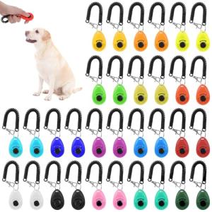 32 Pack Colorful Dog Training Clickers with Straps