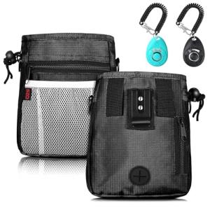 Dog Treat Pouch with Clickers and Adjustable Straps
