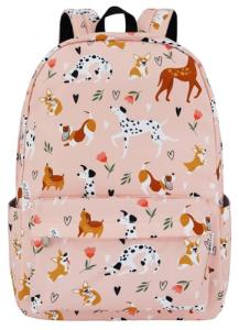 Cute Dog Flower Backpack for School and Travel