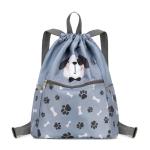 Dog Print Drawstring Backpack for Kids