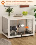 Wooden Dog Crate and End Table with Divider