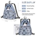 Dog Print Drawstring Backpack for Kids