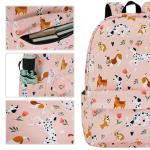 Cute Dog Flower Backpack for School and Travel