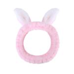 Pink Rabbit Ears Headband for Makeup and Spa