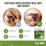 Pet MD Dog Ear Cleaner Wipes with Aloe & Eucalyptus