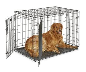 42-Inch Two-Door Folding Dog Crate with Divider