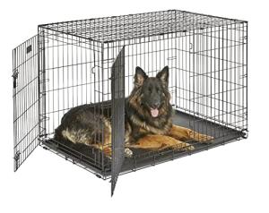 MidWest iCrate Dog Cage with Double Door, Black