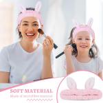 Pink Rabbit Ears Headband for Makeup and Spa