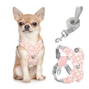 Pawaboo Adjustable No Pull Dog Harness & Leash Pink