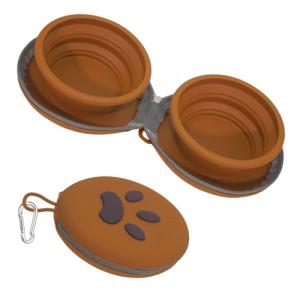 Collapsible 2-in-1 Silicone Dog Travel Bowls