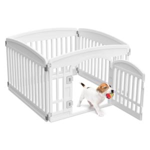 Newbulig 4-Panel Pet Playpen with Locking Gate
