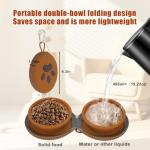 Collapsible 2-in-1 Silicone Dog Travel Bowls