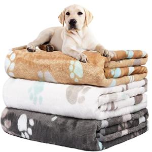 Soft Flannel Dog Blankets Set - 3 Pack