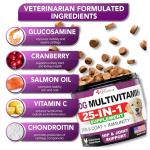 Dog Multivitamin Chewable with Glucosamine - Dog Vitamins and Supplements - Senior & Puppy Multivitamin for Dogs - Pet Joint Support Health - Immunity - Mobility - Energy - Gut - Skin - 120 Chews