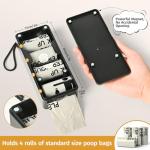 qeerable Dog Poop Bag Dispenser, Wall-Mounted Dog Bag dispenser Outdoor or Indoor for Doggy and Pets, Black Poop Holder for Yard and Park, Included 4 Rolls (60 Bags)