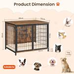 MAHANCRIS Dog Crate Furniture with Cushion, Wooden Dog Kennel with Double Doors, Heavy Duty Dog Cage for Small/Medium/Large Dogs, Indoor Dog House End Table, 31.5" L, Rustic Brown DCHR0701Z1