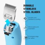 FuzzyFix Professional Dog Clippers for Grooming - 2 Speed for Thick Curly Matted Coats, Low Noise Cordless Pet Hair Trimmer with Detachable A5 Blade & Metal Guide Combs Kit for Horse Animal Breeds