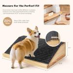 3-Pack Wooden Dog Ramp for Stairs, Anti-Slip Pet Steps for Small Dogs with Carpet Surface, Low-Angled Pet Ramps for Staircase, Steps and Stairs Assist for Injured & Aged Pets, Stairs Ramp for Dogs