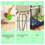 MVSSP Engaging Chew Toys for Dogs - Puppy Crate Training Aids, Puzzle Treat Dispenser with Rope Ball for Reducing Stress and Anxiety, Compatible with Peanut Butter Treats (Green)