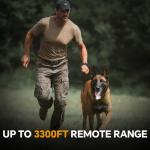 Dog Shock Collar - 3300 FT Dog Training Collar with Remote, IP67 Waterproof, 4 Training Modes Lighting, Beep, Vibration, Safe Shock, Dual Channel E-Collar with Safety Lock for All Breed (8-120LBs)