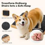 3-Pack Wooden Dog Ramp for Stairs, Anti-Slip Pet Steps for Small Dogs with Carpet Surface, Low-Angled Pet Ramps for Staircase, Steps and Stairs Assist for Injured & Aged Pets, Stairs Ramp for Dogs