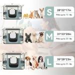 Siedihit Dog Cat Playpen, Pet Puppy Portable Playpens for Outdoor Travel Crate, Indoor After Surgery Use, Foldable Dog Kennel Tent for Rabbit or Small Animals and Tent Stakes (Grey, Small)