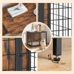 MAHANCRIS Dog Crate Furniture with Cushion, Wooden Dog Kennel with Double Doors, Heavy Duty Dog Cage for Small/Medium/Large Dogs, Indoor Dog House End Table, 31.5" L, Rustic Brown DCHR0701Z1