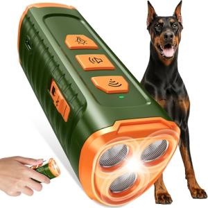 Dog Bark Deterrent Device 3X Anti Barking Device for Dogs, 5 Modes Stop Neighbors Dog Barks No More Safe for All Dogs 50FT Bark Control Indoor Outdoor with Flashlight,Rechargeable Training Device