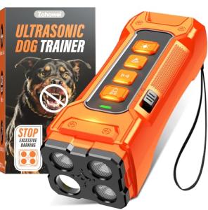 Zahawei Dog Bark Deterrent Devices, Anti Barking Device 3X Ultrasonic Bark Control Device 50ft Range, Rechargeable & Safe Dog Training Tool for Quiet Walks and Peaceful Homes